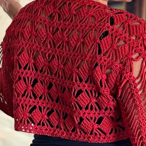 Handmade lace mesh net summer spring crochet crop top lightweight cover up cott - Picture 7 of 16